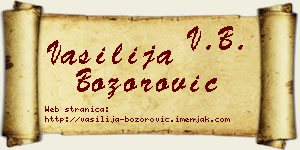 Vasilija Božorović vizit kartica